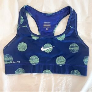 Blue and Green Nike Sports Bra